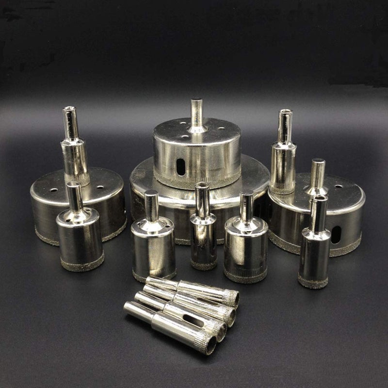 3 otters 15Piece Diamond Hole Saw Kit, (6mm-50mm / 1/4"-2") Glass & Tile Drill Bits, Ideal for Glass, Bottles, Pots, Marble, Granite Stone - Image 5